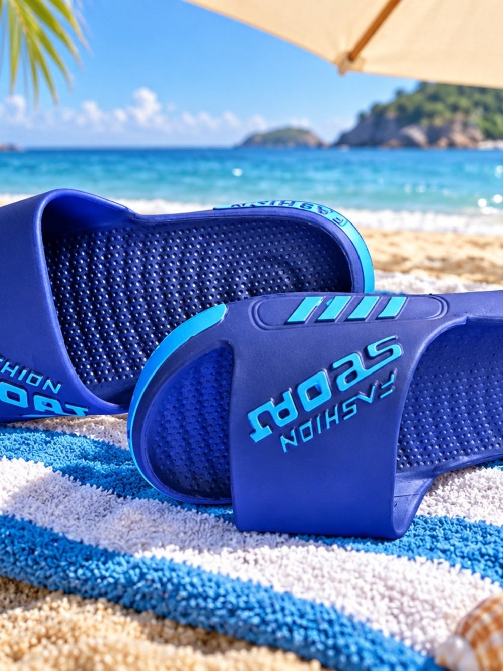 Blue Adults Unisex Sport Slide Sandals -